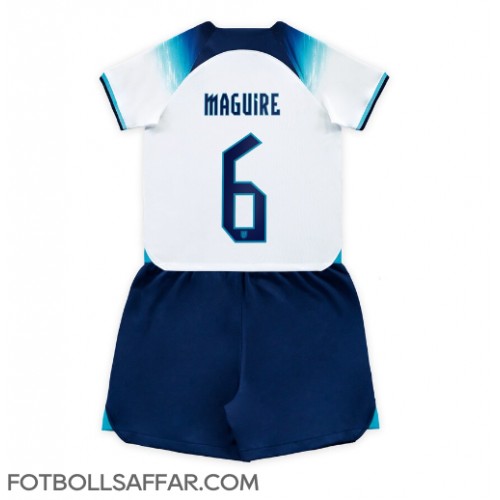 England Harry Maguire #6 Hemmadräkt Barn VM 2022 Kortärmad (+ Korta byxor)